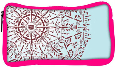

Snoogg Eco Friendly Canvas Abstract Snowflake Designer Student Pen Pencil Case Coin Purse Pouch Cosmetic Makeup Bag (PINK) Pouch(Multicolor)