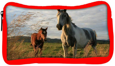 

Snoogg Eco Friendly Canvas Multicolor Horse Designer Student Pen Pencil Case Coin Purse Pouch Cosmetic Makeup Bag (RED) Pouch(Multicolor)