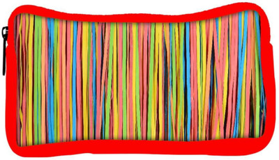 

Snoogg Eco Friendly Canvas Colorful Strips Designer Student Pen Pencil Case Coin Purse Pouch Cosmetic Makeup Bag (RED) Pouch(Multicolor)