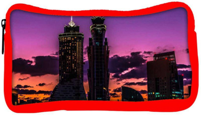 

Snoogg Eco Friendly Canvas Abstract Building At Night Designer Student Pen Pencil Case Coin Purse Pouch Cosmetic Makeup Bag (RED) Pouch(Multicolor)