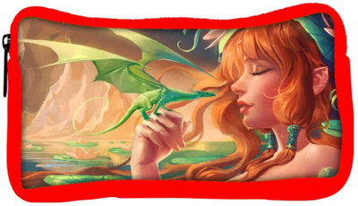 

Snoogg Eco Friendly Canvas Dragon Angel Student Pen Pencil Case Coin Purse Pouch Cosmetic Makeup Bag (RED) Pouch(Multicolor)