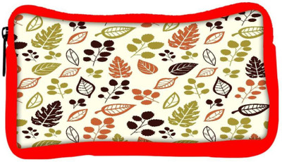 

Snoogg Eco Friendly Canvas Colorful Leaves Designer Student Pen Pencil Case Coin Purse Pouch Cosmetic Makeup Bag (RED) Pouch(Multicolor)