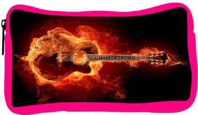 

Snoogg Eco Friendly Canvas Guitar On Fire Designer Student Pen Pencil Case Coin Purse Pouch Cosmetic Makeup Bag (PINK) Pouch(Multicolor)