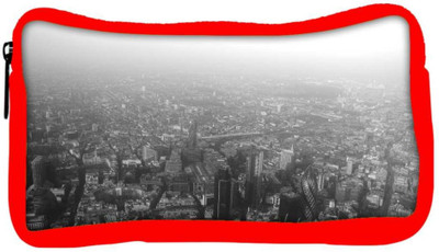 

Snoogg Eco Friendly Canvas Black White London Designer Student Pen Pencil Case Coin Purse Pouch Cosmetic Makeup Bag (RED) Pouch(Multicolor)