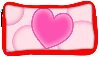 

Snoogg Eco Friendly Canvas Pink Heart Designer Student Pen Pencil Case Coin Purse Pouch Cosmetic Makeup Bag (RED) Pouch(Multicolor)