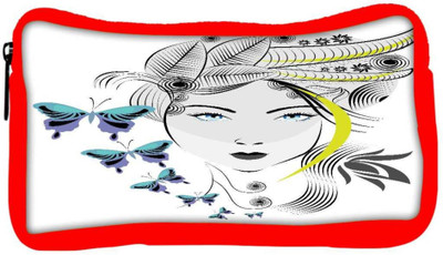 

Snoogg Eco Friendly Canvas Abstract Woman With Elegant Hair Style And Blue Butterflies Student Pen Pencil Case Coin Purse Pouch Cosmetic Makeup Bag (RED) Pouch(Multicolor)