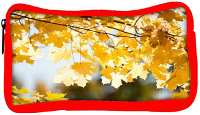 

Snoogg Eco Friendly Canvas Orange Leaves Designer Student Pen Pencil Case Coin Purse Pouch Cosmetic Makeup Bag (RED) Pouch(Multicolor)