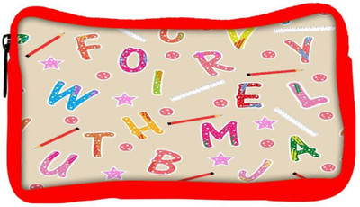 

Snoogg Eco Friendly Canvas Crayons Alphabets Designer Student Pen Pencil Case Coin Purse Pouch Cosmetic Makeup Bag (RED) Pouch(Multicolor)