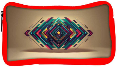 

Snoogg Eco Friendly Canvas Diamond Shape Abstract Designer Student Pen Pencil Case Coin Purse Pouch Cosmetic Makeup Bag (RED) Pouch(Multicolor)