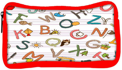 

Snoogg Eco Friendly Canvas Alphabets On Books Designer Student Pen Pencil Case Coin Purse Pouch Cosmetic Makeup Bag (RED) Pouch(Multicolor)