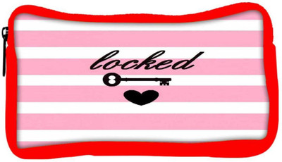 

Snoogg Eco Friendly Canvas Locked Hearts Student Pen Pencil Case Coin Purse Pouch Cosmetic Makeup Bag (RED) Pouch(Multicolor)