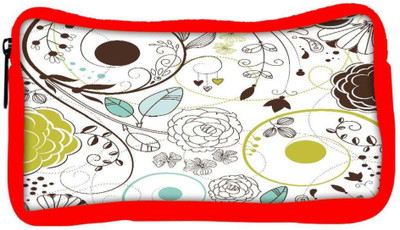 

Snoogg Eco Friendly Canvas Retro Floral Background Student Pen Pencil Case Coin Purse Pouch Cosmetic Makeup Bag (RED) Pouch(Multicolor)