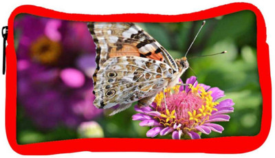

Snoogg Eco Friendly Canvas Multicolor Butterfly In Pink Flower Designer Student Pen Pencil Case Coin Purse Pouch Cosmetic Makeup Bag (RED) Pouch(Multicolor)