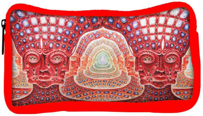 

Snoogg Eco Friendly Canvas Fractal Face Designer Student Pen Pencil Case Coin Purse Pouch Cosmetic Makeup Bag (RED) Pouch(Multicolor)