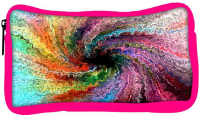 

Snoogg Eco Friendly Canvas Colorful Painting Abstract Designer Student Pen Pencil Case Coin Purse Pouch Cosmetic Makeup Bag (PINK) Pouch(Multicolor)
