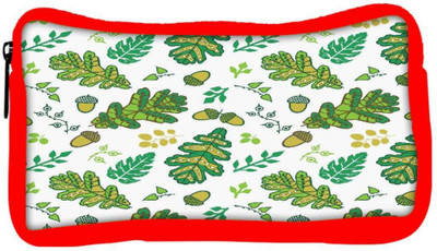

Snoogg Eco Friendly Canvas Green Small Leaves Designer Student Pen Pencil Case Coin Purse Pouch Cosmetic Makeup Bag (RED) Pouch(Multicolor)