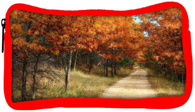 

Snoogg Eco Friendly Canvas Small Path Through The Forest Designer Student Pen Pencil Case Coin Purse Pouch Cosmetic Makeup Bag (RED) Pouch(Multicolor)