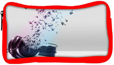 

Snoogg Eco Friendly Canvas Music Comes From The Headphones Designer Student Pen Pencil Case Coin Purse Pouch Cosmetic Makeup Bag (RED) Pouch(Multicolor)