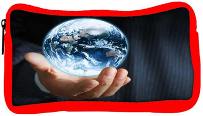 

Snoogg Eco Friendly Canvas Earth Globe Student Pen Pencil Case Coin Purse Pouch Cosmetic Makeup Bag (RED) Pouch(Multicolor)