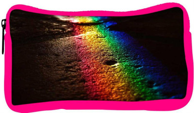 

Snoogg Eco Friendly Canvas Rainbow Color Designer Student Pen Pencil Case Coin Purse Pouch Cosmetic Makeup Bag (PINK) Pouch(Multicolor)
