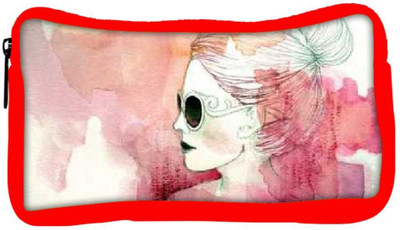 

Snoogg Eco Friendly Canvas White Lady Designer Student Pen Pencil Case Coin Purse Pouch Cosmetic Makeup Bag (RED) Pouch(Multicolor)