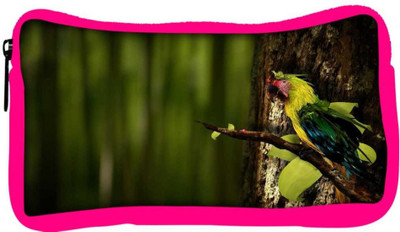 

Snoogg Eco Friendly Canvas Colorful Parrot Designer Student Pen Pencil Case Coin Purse Pouch Cosmetic Makeup Bag (PINK) Pouch(Multicolor)