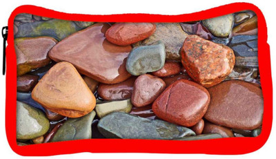 

Snoogg Eco Friendly Canvas Colorful Stone Designer Student Pen Pencil Case Coin Purse Pouch Cosmetic Makeup Bag (RED) Pouch(Multicolor)