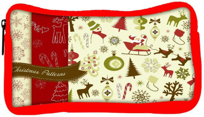

Snoogg Eco Friendly Canvas Christmas Season Designer Student Pen Pencil Case Coin Purse Pouch Cosmetic Makeup Bag (RED) Pouch(Multicolor)