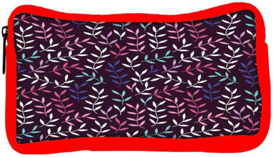 

Snoogg Eco Friendly Canvas Colorful Leaves Designer Student Pen Pencil Case Coin Purse Pouch Cosmetic Makeup Bag (RED) Pouch(Multicolor)