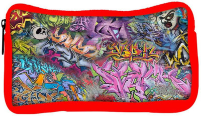 

Snoogg Eco Friendly Canvas Street Art Wall Designer Student Pen Pencil Case Coin Purse Pouch Cosmetic Makeup Bag (RED) Pouch(Multicolor)