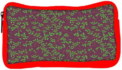 

Snoogg Eco Friendly Canvas Green Leaves Brown Pattern Designer Student Pen Pencil Case Coin Purse Pouch Cosmetic Makeup Bag (RED) Pouch(Multicolor)