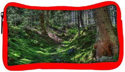 

Snoogg Eco Friendly Canvas Green Forest Designer Student Pen Pencil Case Coin Purse Pouch Cosmetic Makeup Bag (RED) Pouch(Multicolor)