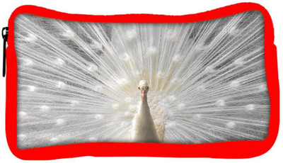 

Snoogg Eco Friendly Canvas White Peacock Designer Student Pen Pencil Case Coin Purse Pouch Cosmetic Makeup Bag (RED) Pouch(Multicolor)