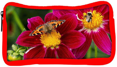 

Snoogg Eco Friendly Canvas Butterfly Seeking Honey Designer Student Pen Pencil Case Coin Purse Pouch Cosmetic Makeup Bag (RED) Pouch(Multicolor)
