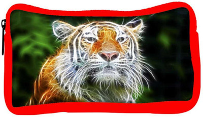 

Snoogg Eco Friendly Canvas Abstract Neon Tiger Designer Student Pen Pencil Case Coin Purse Pouch Cosmetic Makeup Bag (RED) Pouch(Multicolor)