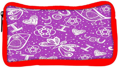 

Snoogg Eco Friendly Canvas I Love You Purple Pattern Designer Student Pen Pencil Case Coin Purse Pouch Cosmetic Makeup Bag (RED) Pouch(Multicolor)