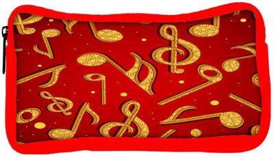 

Snoogg Eco Friendly Canvas Golden Music Designer Student Pen Pencil Case Coin Purse Pouch Cosmetic Makeup Bag (RED) Pouch(Multicolor)