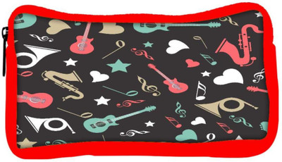 

Snoogg Eco Friendly Canvas Abstract Music Instruments Designer Student Pen Pencil Case Coin Purse Pouch Cosmetic Makeup Bag (RED) Pouch(Multicolor)