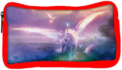 

Snoogg Eco Friendly Canvas White Horse Designer Student Pen Pencil Case Coin Purse Pouch Cosmetic Makeup Bag (RED) Pouch(Multicolor)