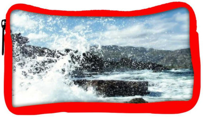 

Snoogg Eco Friendly Canvas Water Waves Hitting The Shore Designer Student Pen Pencil Case Coin Purse Pouch Cosmetic Makeup Bag (RED) Pouch(Multicolor)