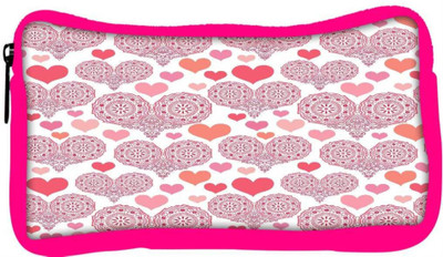 

Snoogg Eco Friendly Canvas Multiple Heart White Pattern Designer Student Pen Pencil Case Coin Purse Pouch Cosmetic Makeup Bag (PINK) Pouch(Multicolor)