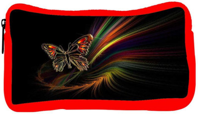 

Snoogg Eco Friendly Canvas Multicolor Butterfly Designer Student Pen Pencil Case Coin Purse Pouch Cosmetic Makeup Bag (RED) Pouch(Multicolor)