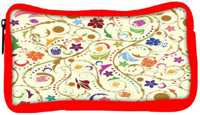 

Snoogg Eco Friendly Canvas Seamless Floral Background Student Pen Pencil Case Coin Purse Pouch Cosmetic Makeup Bag (RED) Pouch(Multicolor)