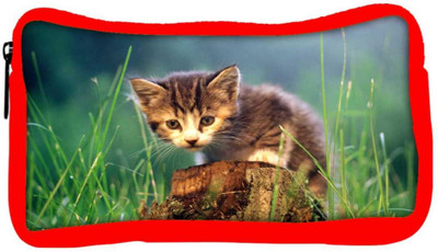 

Snoogg Eco Friendly Canvas Kitty Designer Student Pen Pencil Case Coin Purse Pouch Cosmetic Makeup Bag (RED) Pouch(Multicolor)