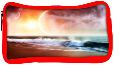 

Snoogg Eco Friendly Canvas Beach View Designer Student Pen Pencil Case Coin Purse Pouch Cosmetic Makeup Bag (RED) Pouch(Multicolor)