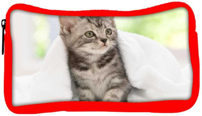 

Snoogg Eco Friendly Canvas Cute Kitty Designer Student Pen Pencil Case Coin Purse Pouch Cosmetic Makeup Bag (RED) Pouch(Multicolor)
