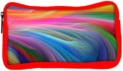 

Snoogg Eco Friendly Canvas Colored Feathers Designer Student Pen Pencil Case Coin Purse Pouch Cosmetic Makeup Bag (RED) Pouch(Multicolor)