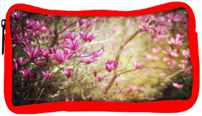 

Snoogg Eco Friendly Canvas Small Flowers Designer Student Pen Pencil Case Coin Purse Pouch Cosmetic Makeup Bag (RED) Pouch(Multicolor)