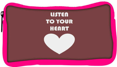

Snoogg Eco Friendly Canvas Listen To Your Heart Designer Student Pen Pencil Case Coin Purse Pouch Cosmetic Makeup Bag (PINK) Pouch(Multicolor)