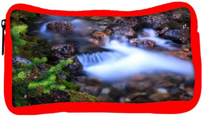 

Snoogg Eco Friendly Canvas Flowing Water Designer Student Pen Pencil Case Coin Purse Pouch Cosmetic Makeup Bag (RED) Pouch(Multicolor)